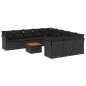 vidaXL 12-tlg. Garten-Sofagarnitur mit Kissen Schwarz Poly Rattan vidaXL 12-tlg. Garten-Sofagarnitur mit Kissen Schwarz Poly Rattan
