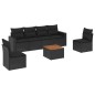 vidaXL 7-tlg. Garten-Sofagarnitur mit Kissen Schwarz Poly Rattan vidaXL 7-tlg. Garten-Sofagarnitur mit Kissen Schwarz Poly Rattan
