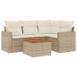 vidaXL 5-tlg. Garten-Sofagarnitur mit Kissen Beige Poly Rattan vidaXL 5-tlg. Garten-Sofagarnitur mit Kissen Beige Poly Rattan