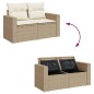 vidaXL 6-tlg. Garten-Sofagarnitur mit Kissen Beige Poly Rattan vidaXL 6-tlg. Garten-Sofagarnitur mit Kissen Beige Poly Rattan