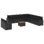 vidaXL 12-tlg. Garten-Sofagarnitur mit Kissen Schwarz Poly Rattan vidaXL 12-tlg. Garten-Sofagarnitur mit Kissen Schwarz Poly Rattan