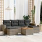 vidaXL 7-tlg. Garten-Sofagarnitur mit Kissen Grau Poly Rattan vidaXL 7-tlg. Garten-Sofagarnitur mit Kissen Grau Poly Rattan