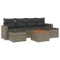 vidaXL 7-tlg. Garten-Sofagarnitur mit Kissen Grau Poly Rattan vidaXL 7-tlg. Garten-Sofagarnitur mit Kissen Grau Poly Rattan