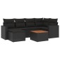 vidaXL 7-tlg. Garten-Sofagarnitur mit Kissen Schwarz Poly Rattan vidaXL 7-tlg. Garten-Sofagarnitur mit Kissen Schwarz Poly Rattan