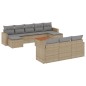 vidaXL 11-tlg. Garten-Sofagarnitur mit Kissen Beige Poly Rattan vidaXL 11-tlg. Garten-Sofagarnitur mit Kissen Beige Poly Rattan