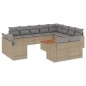 vidaXL 13-tlg. Garten-Sofagarnitur mit Kissen Beige Poly Rattan vidaXL 13-tlg. Garten-Sofagarnitur mit Kissen Beige Poly Rattan