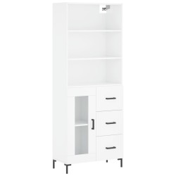 Highboard Hochglanz-Weiß 69,5x34x180 cm Holzwerkstoff
