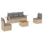 vidaXL 6-tlg. Garten-Sofagarnitur mit Kissen Beige Poly Rattan vidaXL 6-tlg. Garten-Sofagarnitur mit Kissen Beige Poly Rattan