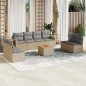 vidaXL 9-tlg. Garten-Sofagarnitur mit Kissen Beige Poly Rattan vidaXL 9-tlg. Garten-Sofagarnitur mit Kissen Beige Poly Rattan