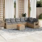 vidaXL 8-tlg. Garten-Sofagarnitur mit Kissen Beige Poly Rattan vidaXL 8-tlg. Garten-Sofagarnitur mit Kissen Beige Poly Rattan
