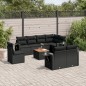 vidaXL 9-tlg. Garten-Sofagarnitur mit Kissen Schwarz Poly Rattan vidaXL 9-tlg. Garten-Sofagarnitur mit Kissen Schwarz Poly Rattan
