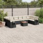 vidaXL 11-tlg. Garten-Sofagarnitur mit Kissen Schwarz Poly Rattan vidaXL 11-tlg. Garten-Sofagarnitur mit Kissen Schwarz Poly Rattan