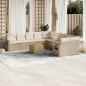 vidaXL 11-tlg. Garten-Sofagarnitur mit Kissen Beige Poly Rattan vidaXL 11-tlg. Garten-Sofagarnitur mit Kissen Beige Poly Rattan