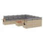 vidaXL 12-tlg. Garten-Sofagarnitur mit Kissen Beige Poly Rattan vidaXL 12-tlg. Garten-Sofagarnitur mit Kissen Beige Poly Rattan
