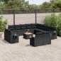 vidaXL 14-tlg. Garten-Sofagarnitur mit Kissen Schwarz Poly Rattan vidaXL 14-tlg. Garten-Sofagarnitur mit Kissen Schwarz Poly Rattan