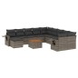 vidaXL 14-tlg. Garten-Sofagarnitur mit Kissen Grau Poly Rattan vidaXL 14-tlg. Garten-Sofagarnitur mit Kissen Grau Poly Rattan