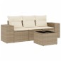 vidaXL 4-tlg. Garten-Sofagarnitur mit Kissen Beige Poly Rattan vidaXL 4-tlg. Garten-Sofagarnitur mit Kissen Beige Poly Rattan