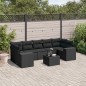 vidaXL 8-tlg. Garten-Sofagarnitur mit Kissen Schwarz Poly Rattan vidaXL 8-tlg. Garten-Sofagarnitur mit Kissen Schwarz Poly Rattan