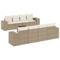 vidaXL 9-tlg. Garten-Sofagarnitur mit Kissen Beige Poly Rattan vidaXL 9-tlg. Garten-Sofagarnitur mit Kissen Beige Poly Rattan