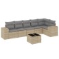 vidaXL 7-tlg. Garten-Sofagarnitur mit Kissen Beige Poly Rattan vidaXL 7-tlg. Garten-Sofagarnitur mit Kissen Beige Poly Rattan