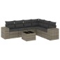 vidaXL 7-tlg. Garten-Sofagarnitur mit Kissen Grau Poly Rattan vidaXL 7-tlg. Garten-Sofagarnitur mit Kissen Grau Poly Rattan
