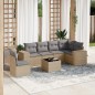 vidaXL 7-tlg. Garten-Sofagarnitur mit Kissen Beige Poly Rattan vidaXL 7-tlg. Garten-Sofagarnitur mit Kissen Beige Poly Rattan