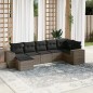 vidaXL 7-tlg. Garten-Sofagarnitur mit Kissen Grau Poly Rattan vidaXL 7-tlg. Garten-Sofagarnitur mit Kissen Grau Poly Rattan