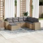 vidaXL 7-tlg. Garten-Sofagarnitur mit Kissen Beige Poly Rattan vidaXL 7-tlg. Garten-Sofagarnitur mit Kissen Beige Poly Rattan