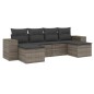 vidaXL 6-tlg. Garten-Sofagarnitur mit Kissen Grau Poly Rattan vidaXL 6-tlg. Garten-Sofagarnitur mit Kissen Grau Poly Rattan