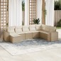 vidaXL 8-tlg. Garten-Sofagarnitur mit Kissen Beige Poly Rattan vidaXL 8-tlg. Garten-Sofagarnitur mit Kissen Beige Poly Rattan