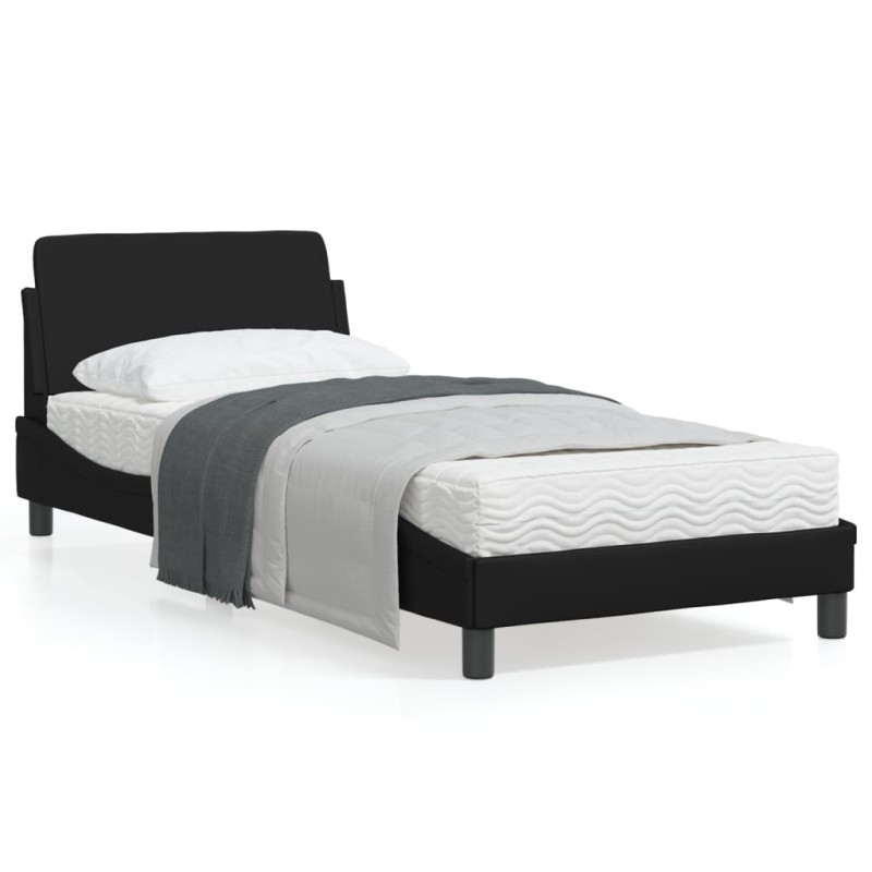 vidaXL Bettgestell mit Kopfteil Schwarz 90x190 cm Kunstleder vidaXL Bettgestell mit Kopfteil Schwarz 90x190 cm Kunstleder