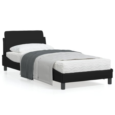 vidaXL Bettgestell mit Kopfteil Schwarz 90x190 cm Kunstleder