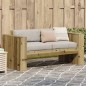 vidaXL Gartensofa 2-Sitzer 134x60x62 cm Kiefernholz Imprägniert vidaXL Gartensofa 2-Sitzer 134x60x62 cm Kiefernholz Imprägniert