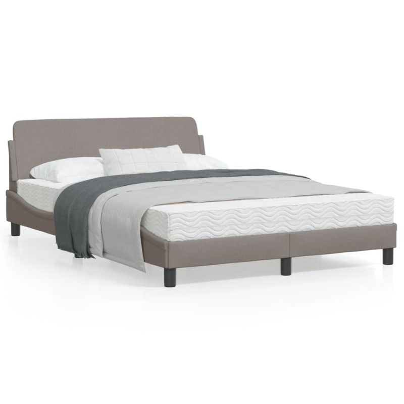 vidaXL Bettgestell mit Kopfteil Taupe 120x200 cm Stoff vidaXL Bettgestell mit Kopfteil Taupe 120x200 cm Stoff