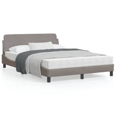 vidaXL Bettgestell mit Kopfteil Taupe 120x200 cm Stoff