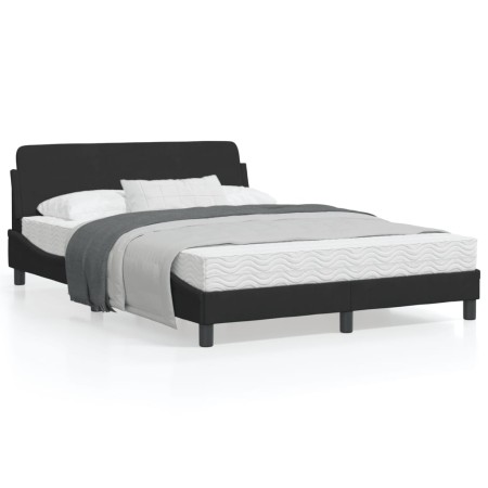 vidaXL Bettgestell mit Kopfteil Schwarz 140x200 cm Samt