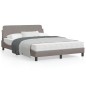 vidaXL Bettgestell mit Kopfteil Taupe 140x200 cm Stoff vidaXL Bettgestell mit Kopfteil Taupe 140x200 cm Stoff