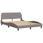 vidaXL Bettgestell mit Kopfteil Taupe 140x200 cm Stoff vidaXL Bettgestell mit Kopfteil Taupe 140x200 cm Stoff