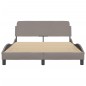 vidaXL Bettgestell mit Kopfteil Taupe 140x200 cm Stoff vidaXL Bettgestell mit Kopfteil Taupe 140x200 cm Stoff