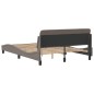 vidaXL Bettgestell mit Kopfteil Taupe 140x200 cm Stoff vidaXL Bettgestell mit Kopfteil Taupe 140x200 cm Stoff