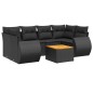 vidaXL 7-tlg. Garten-Sofagarnitur mit Kissen Schwarz Poly Rattan vidaXL 7-tlg. Garten-Sofagarnitur mit Kissen Schwarz Poly Rattan