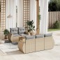 vidaXL 6-tlg. Garten-Sofagarnitur mit Kissen Beige Poly Rattan vidaXL 6-tlg. Garten-Sofagarnitur mit Kissen Beige Poly Rattan