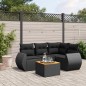 vidaXL 5-tlg. Garten-Sofagarnitur mit Kissen Schwarz Poly Rattan vidaXL 5-tlg. Garten-Sofagarnitur mit Kissen Schwarz Poly Rattan