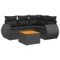 vidaXL 5-tlg. Garten-Sofagarnitur mit Kissen Schwarz Poly Rattan vidaXL 5-tlg. Garten-Sofagarnitur mit Kissen Schwarz Poly Rattan