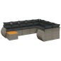 vidaXL 10-tlg. Garten-Sofagarnitur mit Kissen Grau Poly Rattan vidaXL 10-tlg. Garten-Sofagarnitur mit Kissen Grau Poly Rattan