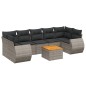 vidaXL 8-tlg. Garten-Sofagarnitur mit Kissen Grau Poly Rattan vidaXL 8-tlg. Garten-Sofagarnitur mit Kissen Grau Poly Rattan