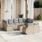 vidaXL 10-tlg. Garten-Sofagarnitur mit Kissen Beige Poly Rattan vidaXL 10-tlg. Garten-Sofagarnitur mit Kissen Beige Poly Rattan