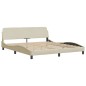 vidaXL Bettgestell mit Kopfteil Creme 160x200 cm Stoff vidaXL Bettgestell mit Kopfteil Creme 160x200 cm Stoff