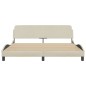 vidaXL Bettgestell mit Kopfteil Creme 160x200 cm Stoff vidaXL Bettgestell mit Kopfteil Creme 160x200 cm Stoff