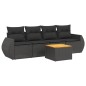 vidaXL 5-tlg. Garten-Sofagarnitur mit Kissen Schwarz Poly Rattan vidaXL 5-tlg. Garten-Sofagarnitur mit Kissen Schwarz Poly Rattan
